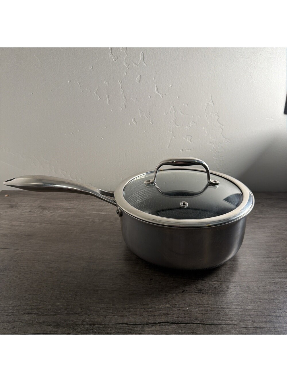 HexClad 3-QUART SAUCEPAN 3 QT w/ LID Hybrid Non Stick Pot - Used Good Condition